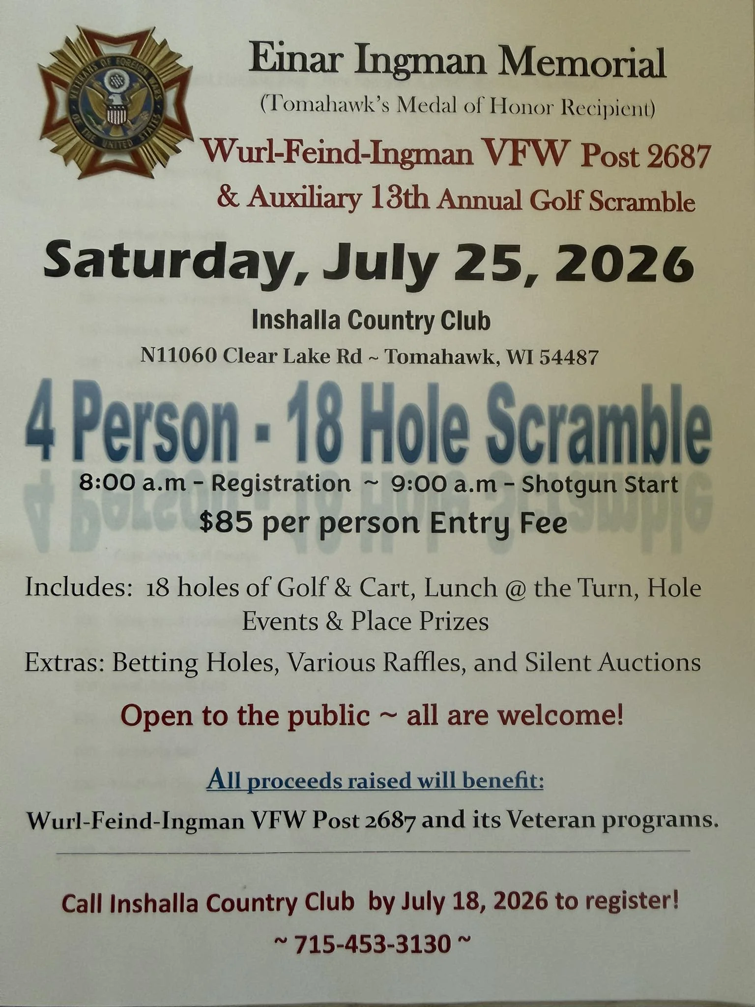 VFW 13th Annual Golf Outing